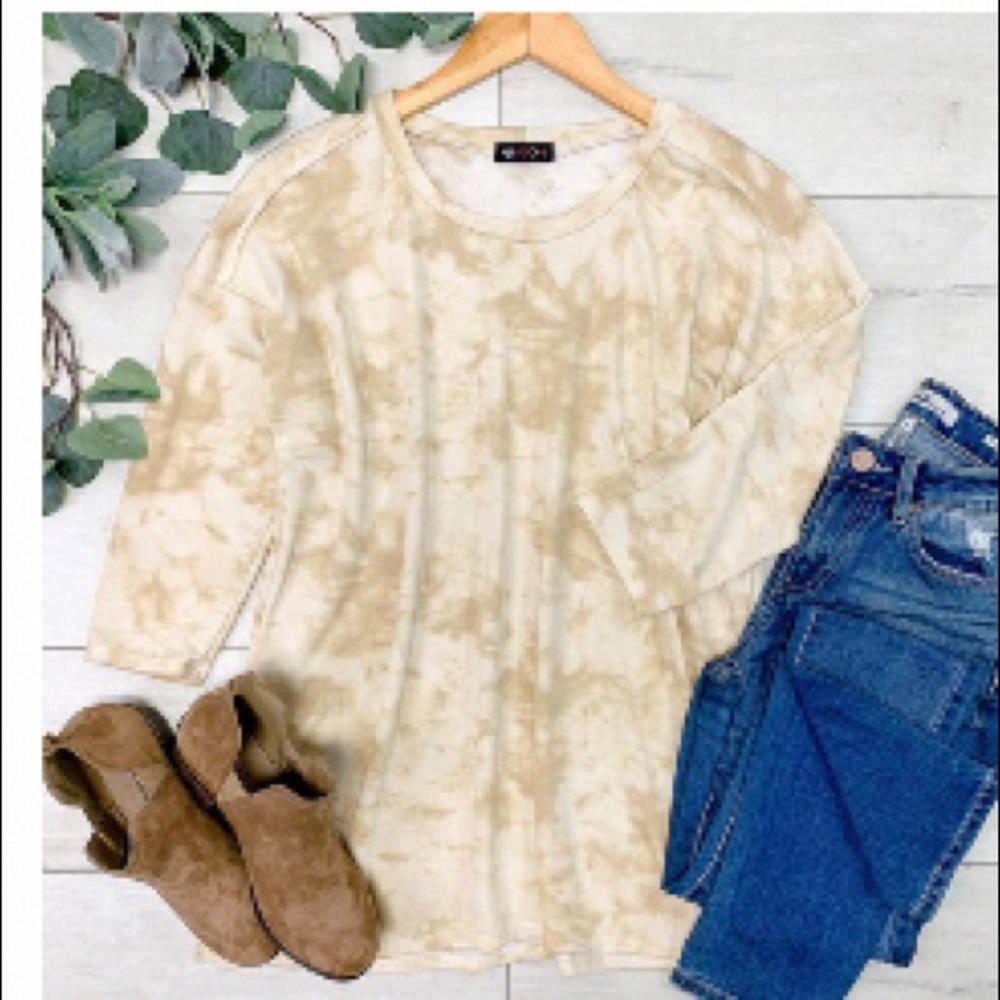 Boho Tie Dye Dolmen Sleeve Sweater Top